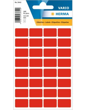 Étiquettes multi-usages rouges 12x19 mm papier mat 160 pcs.