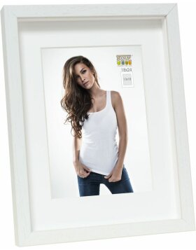 photo frame with mount white wood S223K1