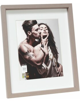 photo frame with mount taupe wood S223K7