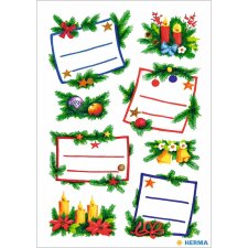 DECOR stickers Christmas decoration paper glittery 2 sheets