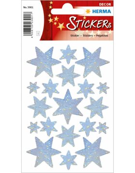 HERMA Christmas Sticker Stars silver Holo