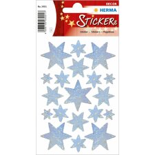 HERMA Weihnachts-Sticker Sterne silber Holo