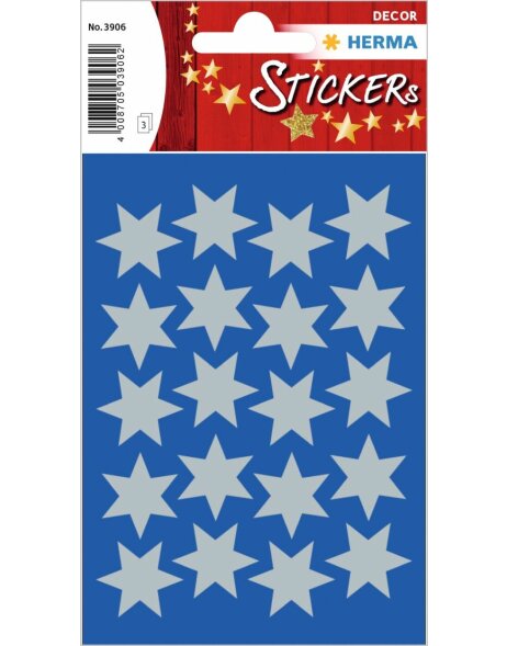 Herma Weihnachtssticker Sticker Sterne silber &Oslash; 21 mm