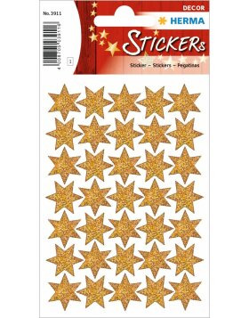 HERMA DECOR stickers stars with text gold foil 1 sheet