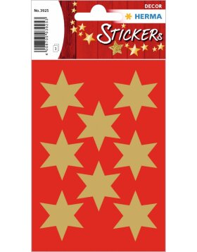 DECOR stickers stars gold foil 3 sheet