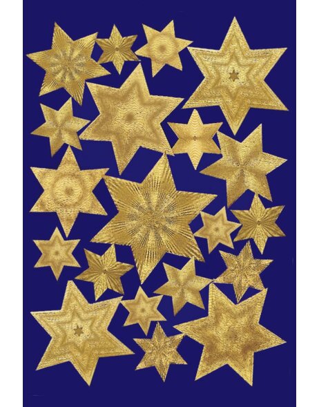 HERMA Weihnachts-Sticker DECOR "Sterne" 15 mm gold 3 Blatt à 35 Sticker