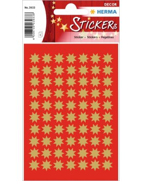 HERMA DECOR stickers stars 10mm gold foil 3 sheets