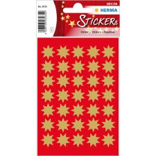 HERMA DECOR stickers stars 15mm gold foil 3 sheets