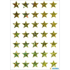 MAGIC stickers Christmas stars prismatic film gold 1 Bl