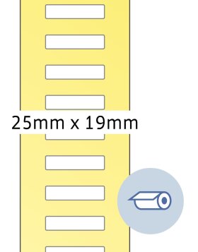 Étiquettes en rouleau blanches 25x19 mm papier mat 2000 pcs.