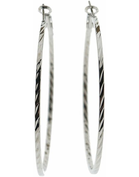 Earrings 6 cm silver colored - MLER0142