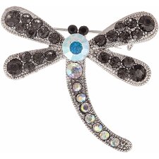 Brooch dragonfly silver colored - MLBR0098