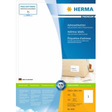 Étiquettes dadresse Premium A4, blanches 199,6x289,1 mm papier mat 100 pcs.