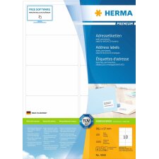 Adresetiketten Premium a4, wit 99,1x57 mm papier mat 1000 st.