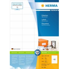 Etiquetas HERMA Premium A4, papel blanco 52,5x29,7 mm mate 4000 unid.