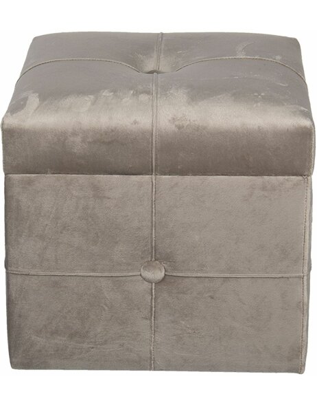 Footstool with storage compartment 30x30x28 cm beige - 64059BE