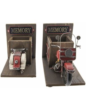 Model motorcycle-bookend-pencil holder 42x14x18 cm multicolored - MO0023