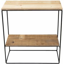 Clayre & Eef 50308 Side Table 60x25x66 cm Brown Wood Iron Rectangle