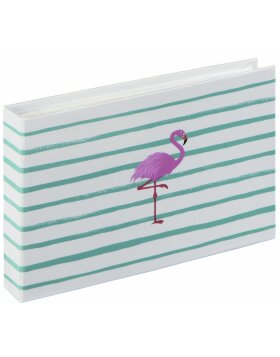 Flamingo Stripes Mini Slip-In Album for 40 Photos with a Size of 10x15 cm