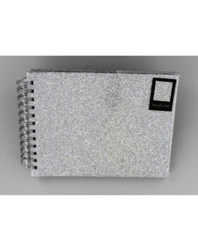 Glam Spiral Album, 24x17 cm, 50 white pages, silver
