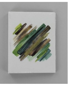 Penseelstreek mini-album, voor 24 fotos in formaat 10x15 cm, groen