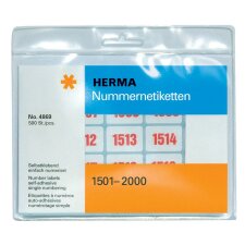 Zahlenetiketten von Herma Nummern 1501-2000