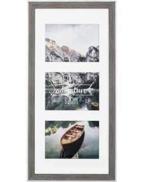 Hama Kunststoffrahmen-Galerie Sierra grau 3 Fotos 13x18 cm (25 x 55 cm)