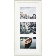 Kunststoffrahmen-Galerie Sierra, Weiß, 25 x 55 cm (3 Bilder)