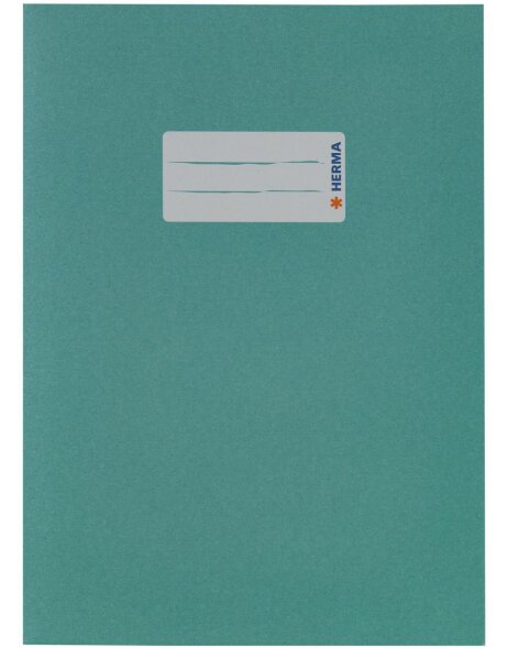Prot&egrave;ge-cahier papier turquoise DIN A5