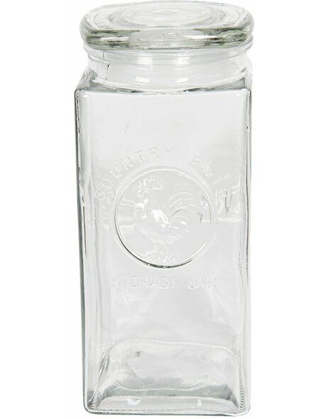 Storage jar with lid 6GL2407L transparent 10x10x23 cm - 1,7L