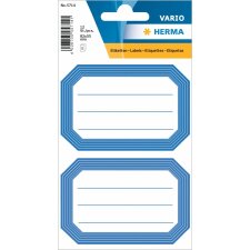 Book labels 82x55mm blue frame lined 6 sh.
