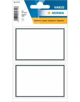 Etichette scolastiche HERMA con bordo grigio neutro 82x55 mm