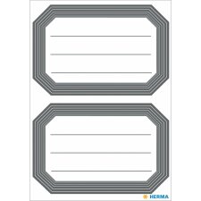 Book labels 82x55mm grey frame lined 6 sh.