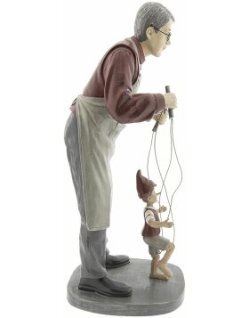 Dekoration Mann mit Marionette 6PR2417 mehrfarbig 16x14x36 cm Klassik Romantisch