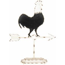 Decoration rooster 6Y2933 Black-and-white 33x10x45 cm
