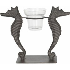 Tealight holder seahorses 6Y3071 brown 22x8x18 cm
