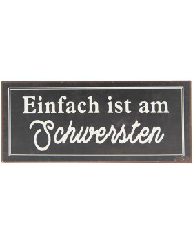 Quote board 6Y3254D Brown - White 30x13 cm