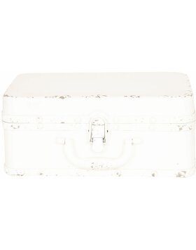 Decoration suitcase 6Y3346 Distressed white 29x20x13 cm