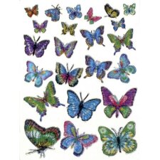 Decorative labels MAGIC butterflies crystal 1 sh.