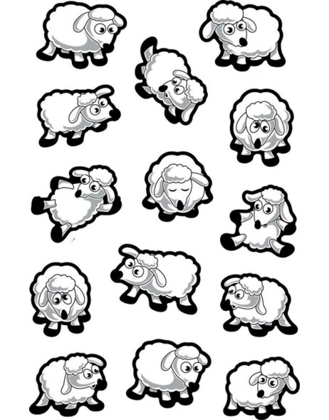 Autocollants moutons, n&eacute;on