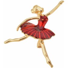Broche Ballerina mlbr0129 rood Bijoux