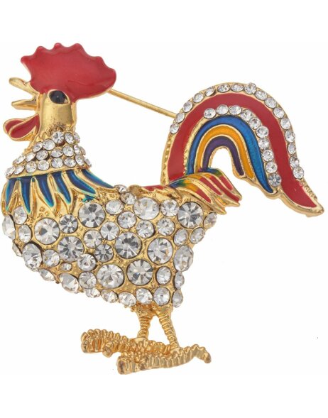 Brooch rooster MLBR0132 multicolored