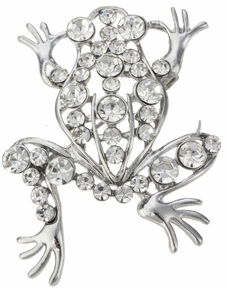Brooch frog MLBR0135 silver colored