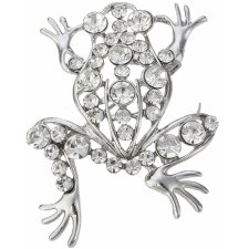Brooch frog MLBR0135 silver colored