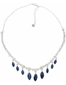 Necklace silver coloured with blue MLNC0163 blue