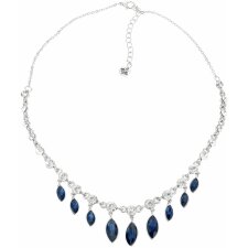 Necklace silver coloured with blue MLNC0163 blue