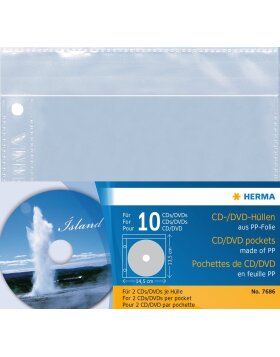 CD-DVD-pockets, 145x135 mm 5 pockets