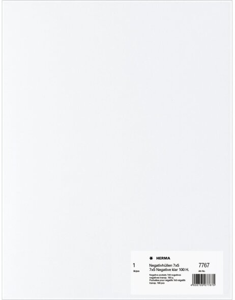 HERMA Negativh&uuml;llen transparent f&uuml;r 7 x 5 Streifen 100 St&uuml;ck