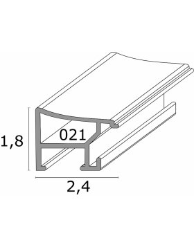 S021E7 Anthrazitfarbiger Rahmen aus Aluminium mit Passepartout 30x40 cm