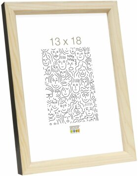 S233H2 Frame in natural wood with black side 9x13 cm